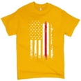 thumbnail image 1 of Tee Hunt Thin Line T-Shirt American Flag Firefighter Fire Department Men's Tee, Yellow, X-Large, 1 of 5