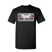 Tee Hunt Think Pawsitive T-Shirt Dog Rescue Breed Retriever Pet Friend Mens Shirt