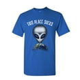 thumbnail image 1 of Tee Hunt This Place Sucks T-Shirt Funny UFO Alien Space Universe Earth Mens Shirt, Blue, X-Large, 1 of 5