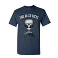 thumbnail image 1 of Tee Hunt This Place Sucks T-Shirt Funny UFO Alien Space Universe Earth Mens Shirt, Navy Blue, 3X-Large, 1 of 5