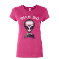 thumbnail image 1 of Tee Hunt This Place Sucks Women's T-Shirt Funny UFO Alien Space Universe Earth Shirt, Pink, 3X-Large, 1 of 5
