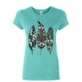 thumbnail image 1 of Tee Hunt Three Feathers Women's T-Shirt Cute Nature Wildlife Ornament Colorful Shirt, Light Blue, Small, 1 of 5