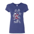 thumbnail image 1 of Tee Hunt To Die For Women's T-Shirt Skulls Roses Motorcycle Biker Live to Ride Shirt, Blue, X-Large, 1 of 5