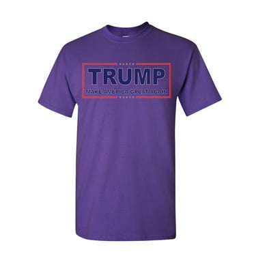 Tee Hunt Trump Make America Great Again T-Shirt MAGA 2024 USA President Mens Shirt, Purple, X-Large