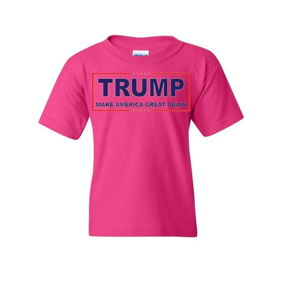 Tee Hunt Trump Make America Great Again Youth T-Shirt MAGA 2024 USA President Kids Tee, Pink, Large