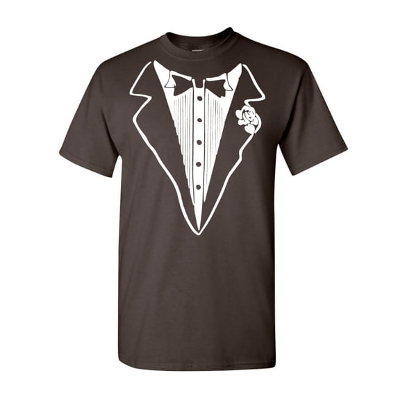 Tee Hunt Tuxedo Funny T-Shirt Funny Birthday Party Classic Humor Tux Men's Novelty Shirt, Brown, Small