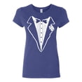 thumbnail image 1 of Tee Hunt Tuxedo Funny Women's T-Shirt Novelty T-Shirt Funny Birthday Party Classic Humor Tux Tee, Blue, Small, 1 of 5