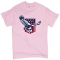 thumbnail image 1 of Tee Hunt USA Bald Eagle T-shirt Stars and Stripes Shield 4th of July Men's Tee, Light Pink, 3X-Large, 1 of 4