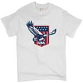 thumbnail image 1 of Tee Hunt USA Bald Eagle T-shirt Stars and Stripes Shield 4th of July Men's Tee, White, X-Large, 1 of 4
