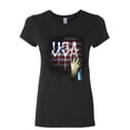 thumbnail image 1 of Tee Hunt USA Flag Graffiti Women's T-Shirt Stars and Stripes Urban Tag Wall Spray Shirt, Black, Medium, 1 of 5
