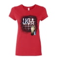 thumbnail image 1 of Tee Hunt USA Flag Graffiti Women's T-Shirt Stars and Stripes Urban Tag Wall Spray Shirt, Red, Small, 1 of 5