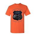 thumbnail image 1 of Tee Hunt USA Shield Patriotic T-Shirt Home of The Brave Land of The Free Mens, Orange, 5X-Large, 1 of 5