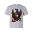 thumbnail image 1 of Tee Hunt USA Stars and Stripes Youth T-Shirt Patriot American Pride Bald Eagle Kids Tee, Gray, Medium, 1 of 5