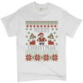thumbnail image 1 of Tee Hunt Ugly Sweater Santa Claus T-Shirt Let it Snow Christmas Jingle Bells Men's Tee, White, XX-Large, 1 of 5
