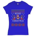 thumbnail image 1 of Tee Hunt Ugly Sweater Theme Santa Claus T-Shirt Let it Snow Christmas Xmas Women's T-Shirt Tee, Blue, XX-Large, 1 of 5