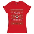 thumbnail image 1 of Tee Hunt Ugly Sweater Theme Santa Claus T-Shirt Let it Snow Christmas Xmas Women's T-Shirt Tee, Red, X-Large, 1 of 5