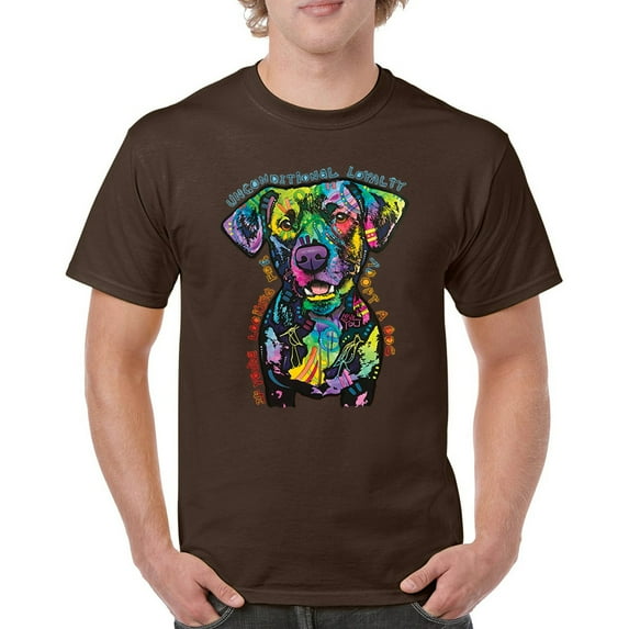 Tee Hunt Unconditional Loyalty T-Shirt Adopt a Dog Dean Russo Pets Men's Tee, Brown, 3X-Large