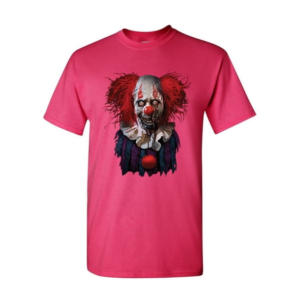 Tee Hunt Undead Zombie Clown T-Shirt Scary Creepy Horror Nightmare Fobia Mens Shirt, Hot Pink, Large