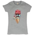 thumbnail image 1 of Tee Hunt Undead Zombie Ice Cream T-Shrit Happy Halloween Eat Brains Women's T-Shirt Tee, Gray, XX-Large, 1 of 5