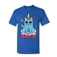 thumbnail image 1 of Tee Hunt Unicat T-Shirt Cute Adorable Unicorn Cat Lady Kitten Fairy Tale Mens Shirt, Blue, Large, 1 of 4