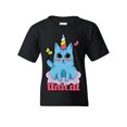 thumbnail image 1 of Tee Hunt Unicat Youth T-Shirt Cute Adorable Unicorn Cat Lady Kitten Fairy Tale Kids Tee, 1 of 4