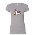 thumbnail image 1 of Tee Hunt Unicorn Bookworm Women's T-Shirt Funny College Student Nerd Geek Study Shirt, Gray, Large, 1 of 5
