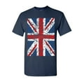 thumbnail image 1 of Tee Hunt Union Jack T-Shirt United Kingdom Distressed British Flag Shirt, Navy Blue, 4X-Large, 1 of 5