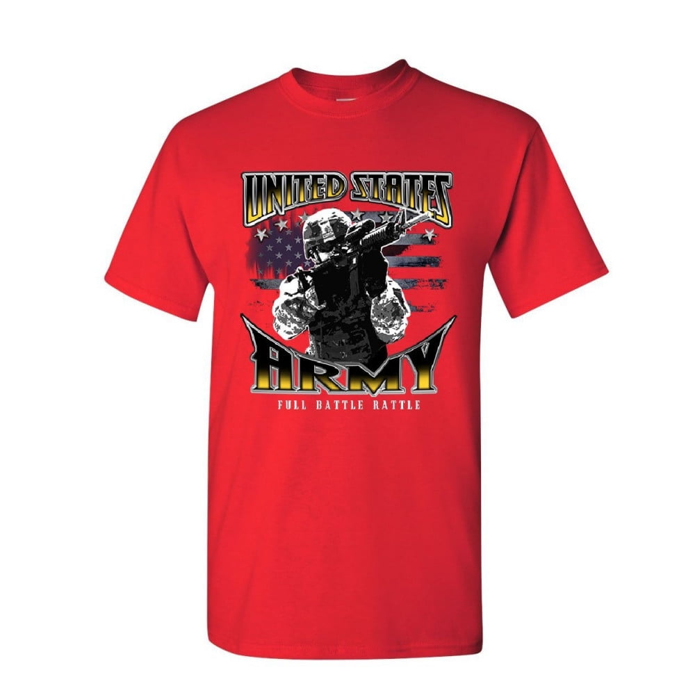 Tee Hunt United States Army T-Shirt American Soldier Full Battle Rattle ...