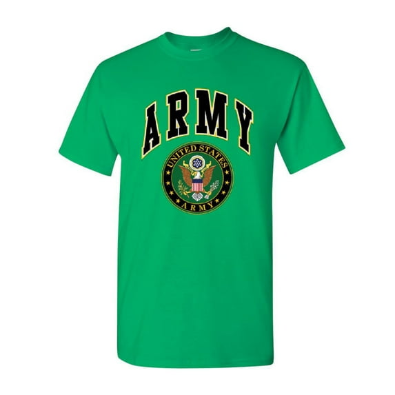 Tee Hunt United States Army T-Shirt Army Crest Patriotic Shirt, Green, X-Large