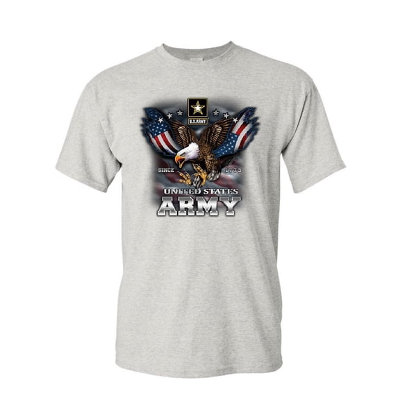 Tee Hunt United States Army T-Shirt Bald Eagle Army Strong Since 1775 USA Mens Shirt, Ash Gray, XX-Large