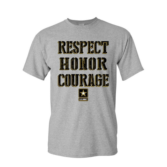 Tee Hunt United States Army T-Shirt Respect Honor Courage U. S. Military Mens Shirt