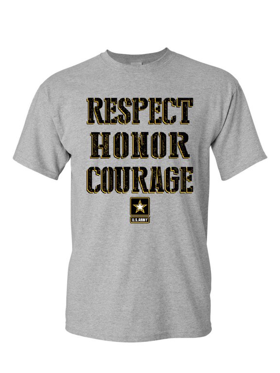 United States Army T-Shirt Respect Honor Courage U. S. Military Mens Shirt