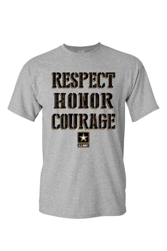 United States Army T-Shirt Respect Honor Courage U. S. Military Mens Shirt