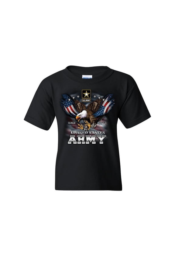 United States Army Youth T-Shirt Bald Eagle Army Strong Since 1775 USA Kids Tee
