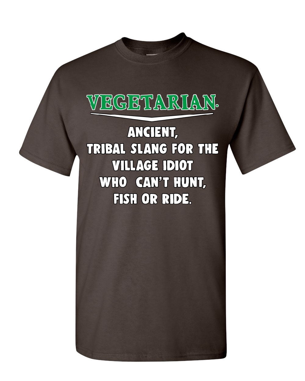 Tee Hunt Vegetarian Definition TShirt Offensive Village Idiot Vegan