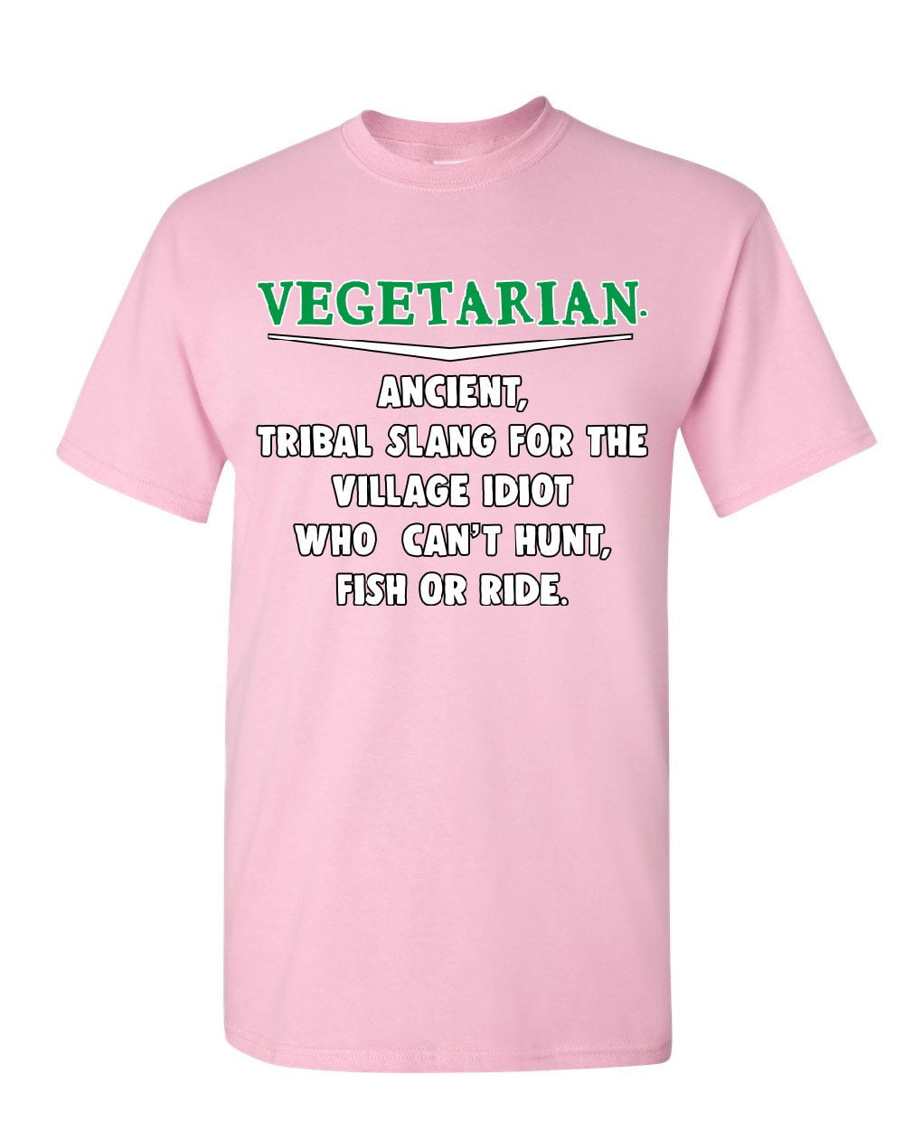 Tee Hunt Vegetarian Definition TShirt Offensive Village Idiot Vegan