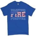 thumbnail image 1 of Tee Hunt Volunteer Fire Fighter T-Shirt Fire and Rescue Courage Patriotic Men's Tee, Blue, Small, 1 of 5