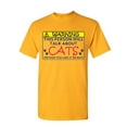 thumbnail image 1 of Tee Hunt Warning! This Person Will Talk About Cats T-Shirt Kitten Purr Mens Shirt, Yellow, 3X-Large, 1 of 4
