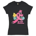 thumbnail image 1 of Tee Hunt We Will Overcome T-Shirt Pink Ribbon Breast Cancer Awareness Women's T-Shirt Tee, 1 of 5