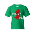 thumbnail image 1 of Tee Hunt Well Crap Youth T-Shirt Funny T-Rex Fail Short Hands Tyrannosaurus Kids Tee, Green, Small, 1 of 5