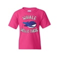 thumbnail image 1 of Tee Hunt Whale Hello There Youth T-Shirt Funny Wildlife Ocean Cute Pun Wordplay Kids Tee, Pink, Small, 1 of 4