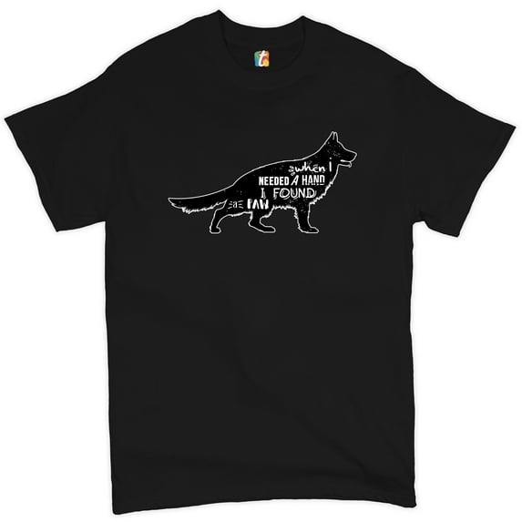Tee Hunt When I Needed a Hand I Found a Paw T-Shirt Dog Lover Rescue Adopt Men's Tee, Black, 4X-Large