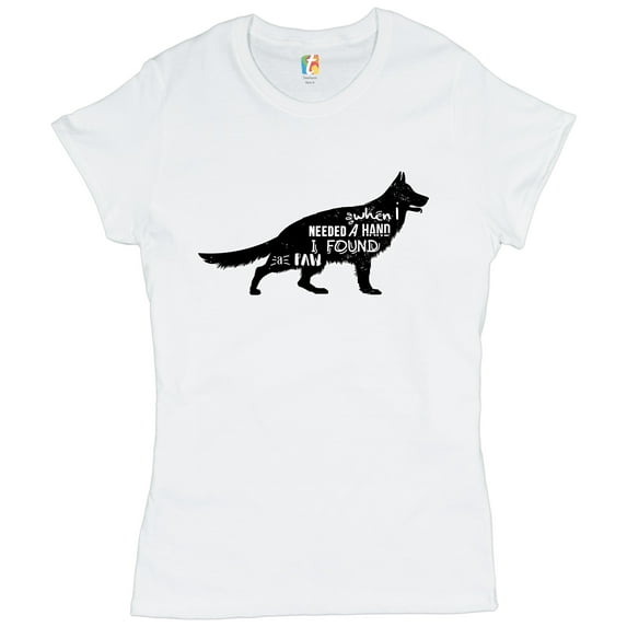 Tee Hunt When I Needed a Hand I Found a Paw T-Shirt Dog Lover Rescue Adopt Women's T-Shirt Tee, White, XX-Large