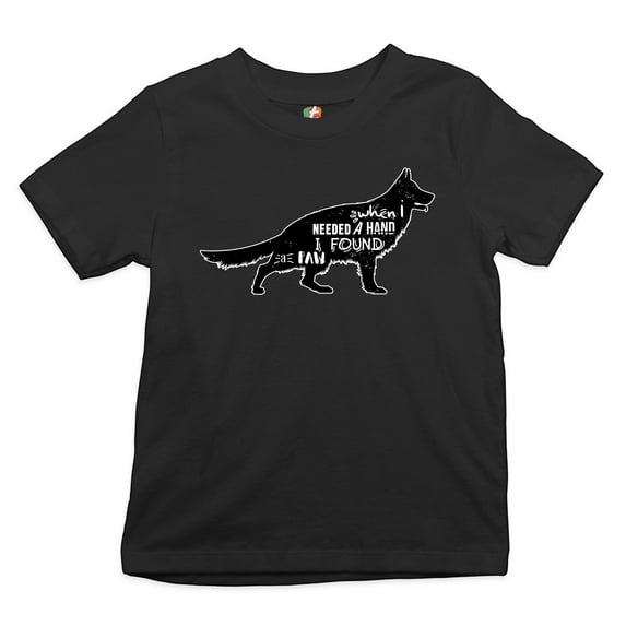 Tee Hunt When I Needed a Hand I Found a Paw Youth T-Shirt Dog Lover Rescue Adopt Kids