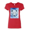 thumbnail image 1 of Tee Hunt White Wolf Women's T-Shirt Wildlife Animal Moon Howl Nature Wolfpack Shirt, Red, Small, 1 of 5