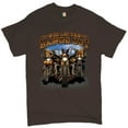 thumbnail image 1 of Tee Hunt Who Let The Hawgs Out T-Shirt Biker Motorcycle Gang Live to Ride Men's Tee, Brown, 4X-Large, 1 of 5