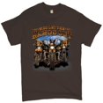 thumbnail image 1 of Tee Hunt Who Let The Hawgs Out T-Shirt Biker Motorcycle Gang Live to Ride Men's Tee, Brown, XX-Large, 1 of 5