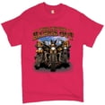 thumbnail image 1 of Tee Hunt Who Let The Hawgs Out T-Shirt Biker Motorcycle Gang Live to Ride Men's Tee, Hot Pink, 3X-Large, 1 of 5