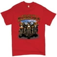 thumbnail image 1 of Tee Hunt Who Let The Hawgs Out T-Shirt Biker Motorcycle Gang Live to Ride Men's Tee, Red, X-Large, 1 of 5