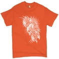 thumbnail image 1 of Tee Hunt Winged Skull T-Shirt Viking Warrior Skeleton Labrys Axe Gothic Men's Tee, Orange, Medium, 1 of 5